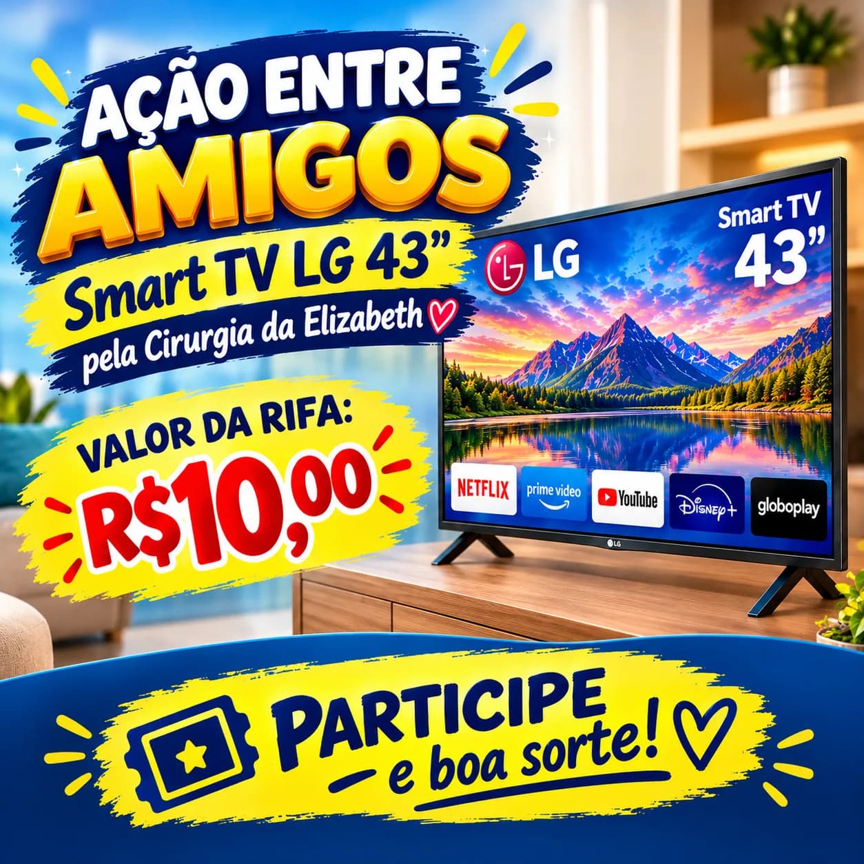 TV LG 43" - Ação entre amigos pela cirurgia da Elizabeth