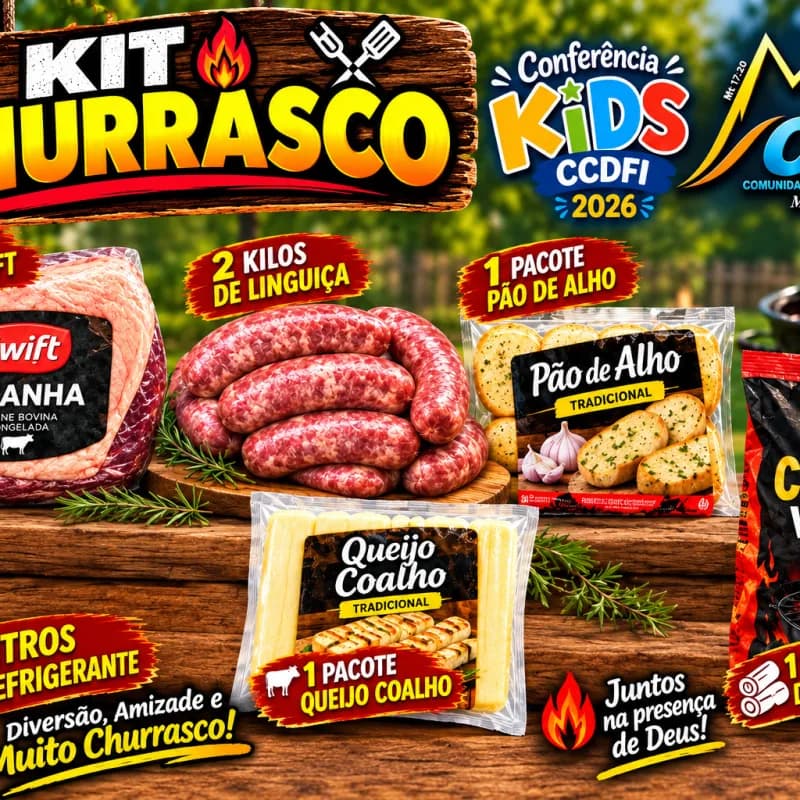 C Todo valor arrecadado será revertido para a Conferência Kids que será realizado no dia 24/10/2026