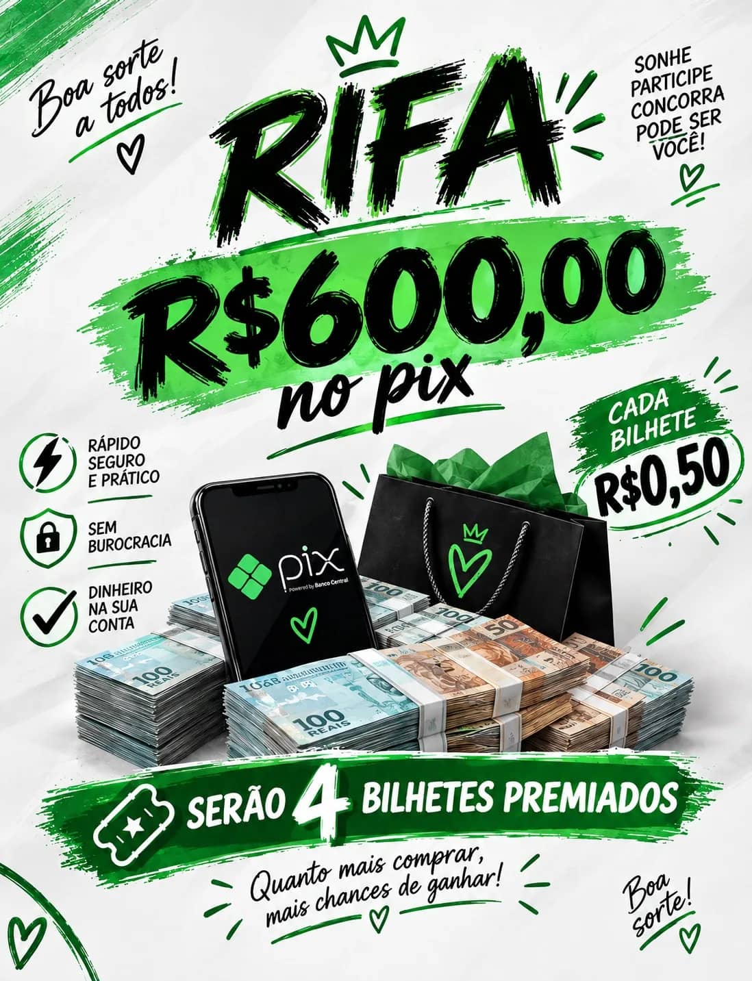 Imagem da campanha R$600,00 no pix