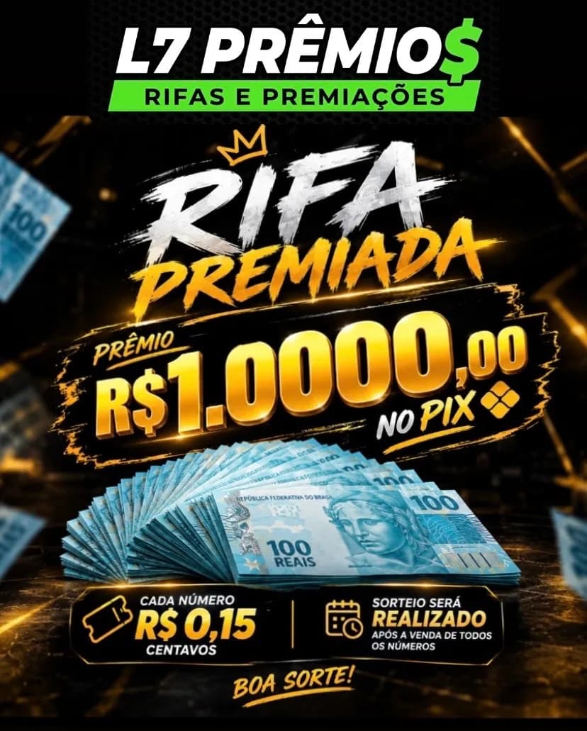 L7 PRÊMIOS VAI TE DAR 1.000,00R$ NO PIX COM APENAS 0,15 CENTAVOS!!💸